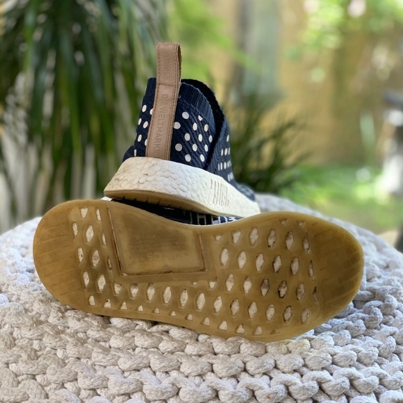 Adidas Originals Women Blue Nmd Polka Dot Sneakers - Picture 4 of 4